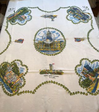 Vintage Rare Celtic Fine Linen Tablecloth,  Souvenir 44 " X 50 ",  Irish Beauty,  Htf