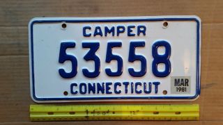 License Plate,  Connecticut,  1981,  Camper,  53558