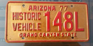 1977 Arizona Historic Vehicle Copper License Plate