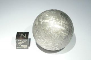 Gibeon Iron Meteorite Sphere Weighing 146.  4 Grams.  Polished And Etched.