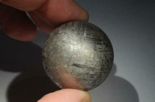 Gibeon iron Meteorite sphere weighing 146.  4 grams.  Polished and etched. 3