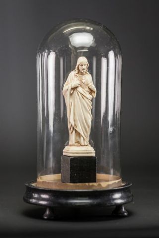 Sacred Heart of Jesus Sculpture | Christ Statue | Dieppe Carving Precious Noble 10