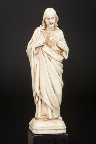 Sacred Heart of Jesus Sculpture | Christ Statue | Dieppe Carving Precious Noble 5