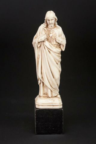 Sacred Heart of Jesus Sculpture | Christ Statue | Dieppe Carving Precious Noble 6