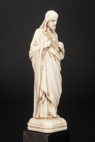 Sacred Heart of Jesus Sculpture | Christ Statue | Dieppe Carving Precious Noble 7