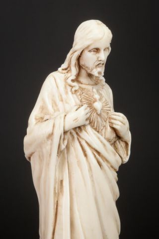 Sacred Heart of Jesus Sculpture | Christ Statue | Dieppe Carving Precious Noble 8