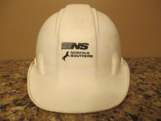 White Norfolk Southern Railroad Plastic Hard Hat W/ Adjustable Headband
