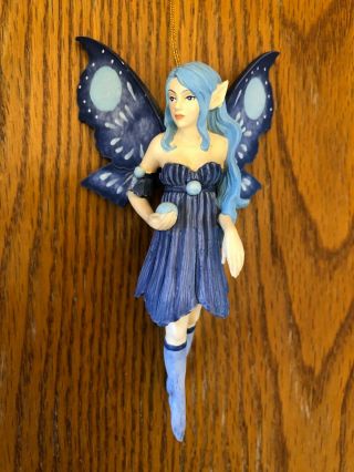 Amy Brown Fairy Diva Full Moon Blue Ornament Figure Retired