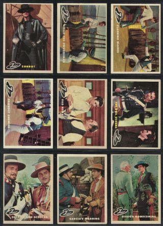 1958 Topps Zorro Complete Trading Card Set Of 88 Cards - Vg