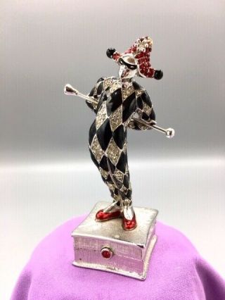 Estee Lauder Solid Perfume Pleasures Jester Joker Clown Compact 3x1.  5x1 "