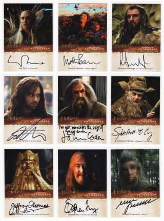 2015 Cryptozoic The Hobbit Desolation Of Smaug Complete 27 Autograph Card Set