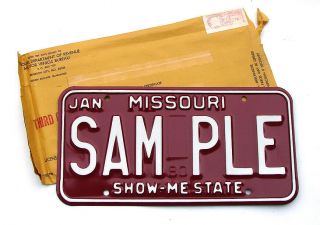 Vintage 1980 Missouri Show Me State Sample License Plate