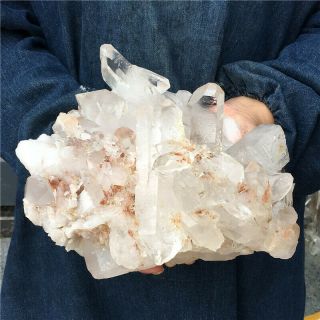 8.  77lb Natural Clear Quartz Cluster Mineral Crystal Specimen Healing Wot2670