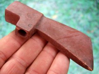 Fine G10 Wisconsin Pipe Axe Effigy Pipe With Arrowheads Artifacts