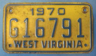 1970 West Virginia Motorcycle License Plate
