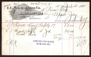 1894 Munitions Of War St Louis Mo - E C Meacham Arms Co History Rare Letterhead