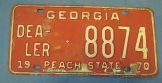 1970 Georgia Dealer License Plate