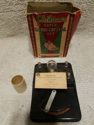 Philmore Radio Crystal Set Cat.  No.  336 With Box And Price Tag
