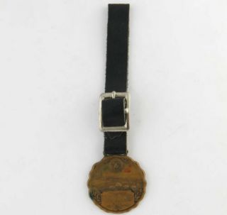 Maine Crest Fob - Vintage Carlton Bridge Dedication Leather Strap Medallion