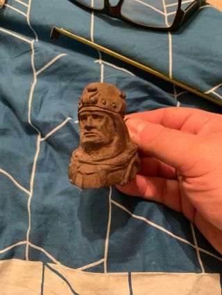 Vintage Carved Viking Head Pipe Bowl Of Unknown Age