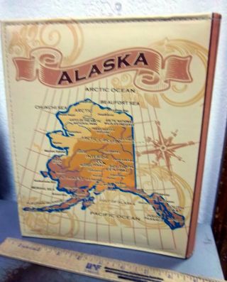 Alaska Photo Album holds 192 4x6 photos - Map on both sides Plus postcard 3