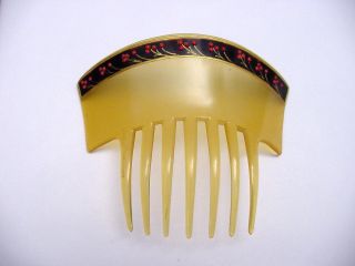 Art Deco Celluloid Hair Comb,  Signed P.  C.  P.  Paris