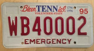 Rare Tennessee Amateur Ham Radio Operator License Plate " Wb4 000 2 " Tn Cool