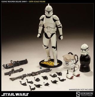 Sideshow Star Wars Clone Trooper Shiny 1/6 Scale Figure The Clone Wars