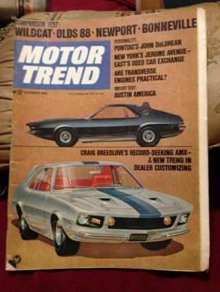 Motor Trend December 1968 Amx John Delorean