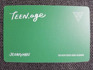 SEVENTEEN JEONGHAN Green Ver Official PHOTOCARD 2nd Album [TEEN,  AGE] Photo Card 2