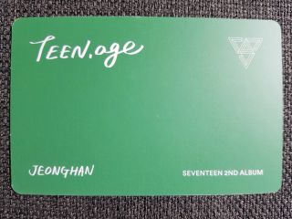 SEVENTEEN JEONGHAN Green Ver Official PHOTOCARD 2nd Album [TEEN,  AGE] Photo Card 4