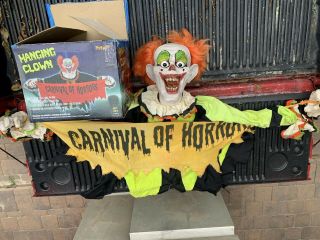Spirit Halloween Clown Carnival Of Horrors Hanging Animated Light Up Life Size