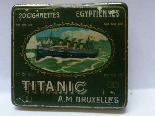 Titanic Egytian Tin Plate Cigarettes Box Tobacco Belgium Oceanliners Cruiseships