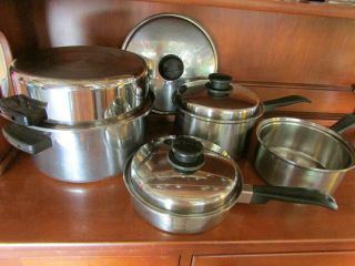 Vintage Kitchen Craft 18 - 8 3 Ply Stainless Steel Cookware 8 Piece Set Pans