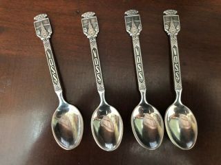 (4) Vintage Norwegian Voss Church Souvenir Spoons - Silver Plated Np Lo Nm 60