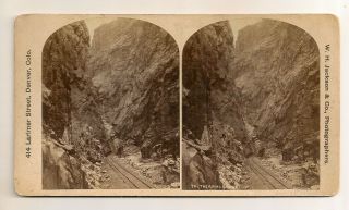 Antique Stereoview: " The Royal Gorge " By W.  H.  Jackson & Co,  Photographer C1870s