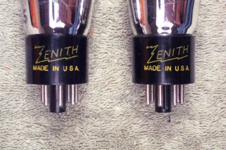 Two,  Zenith 6J5G,  tall shouldered glass,  black round plates match date pr,  6J5 2
