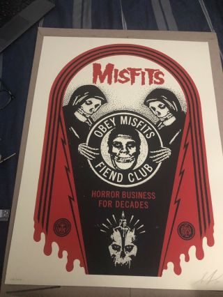Obey Misfits Poster Four Decades In Honor Business Sign 136/450 Limited Editio