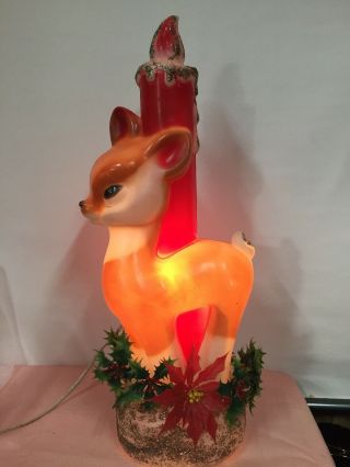 Vtg Lighted Christmas Reindeer Blow Mold - General Foam - Vtg 18 1/2” Ht.  W/ Cord