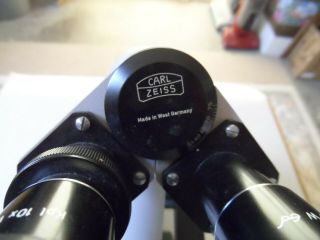 RARE CARL ZEISS MADE IN GERMANY 58 - 9902 MICROSCOPE WITH OBJECTIVES 6