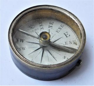 Victorian Georgian Magnetic Pocket Compass Vintage Antique