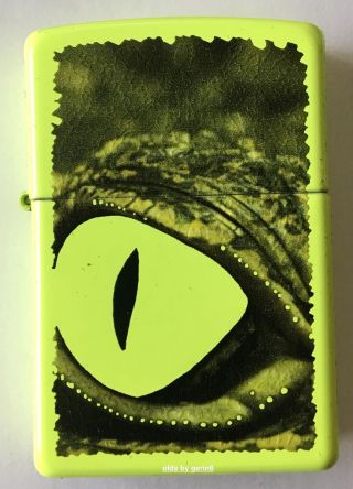 Zippo Windproof Lighter With Reptile Eye,  Alligator Green,  29414,