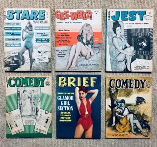 Six 1961 Humorama Pin - Up Digests,  Some With Bettie Page Photos & Pictorials,  Fn