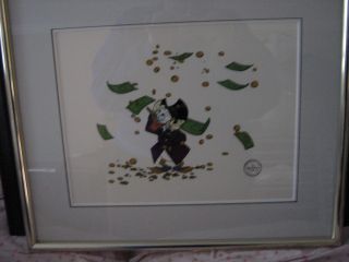 Disney Certified Serigraph Cel Uncle Scrooge And Money