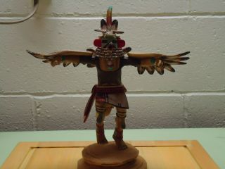 Hopi Kachina Doll " Eagle Dancer " 1997 Hand Carved By Michel Lopez