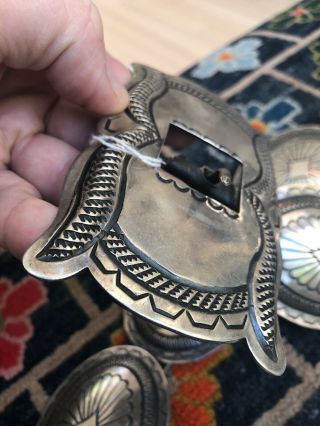 Huge Navajo Native American Stamped Sterling Silver Old Pawn Concho Belt 6