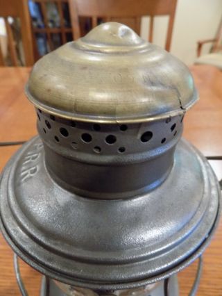 PRR Brass Top Bell Bottom Railroad Signal Lantern With PRR Clear Cast Globe 4