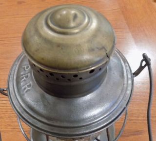 PRR Brass Top Bell Bottom Railroad Signal Lantern With PRR Clear Cast Globe 5