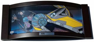 Acme Archives Star Wars Clone Wars Starfighter Pursuit Hand Painted 3 - D Panscape