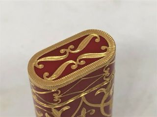Auth CARTIER x Roy King K18 Gold - Plated Engraved Etched Decor Lighter Red/Gold 10